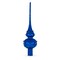 Dimensional Blue Jewels Chandelier on Red Mouth Blown Glass Christmas Tree Topper 11 Inches